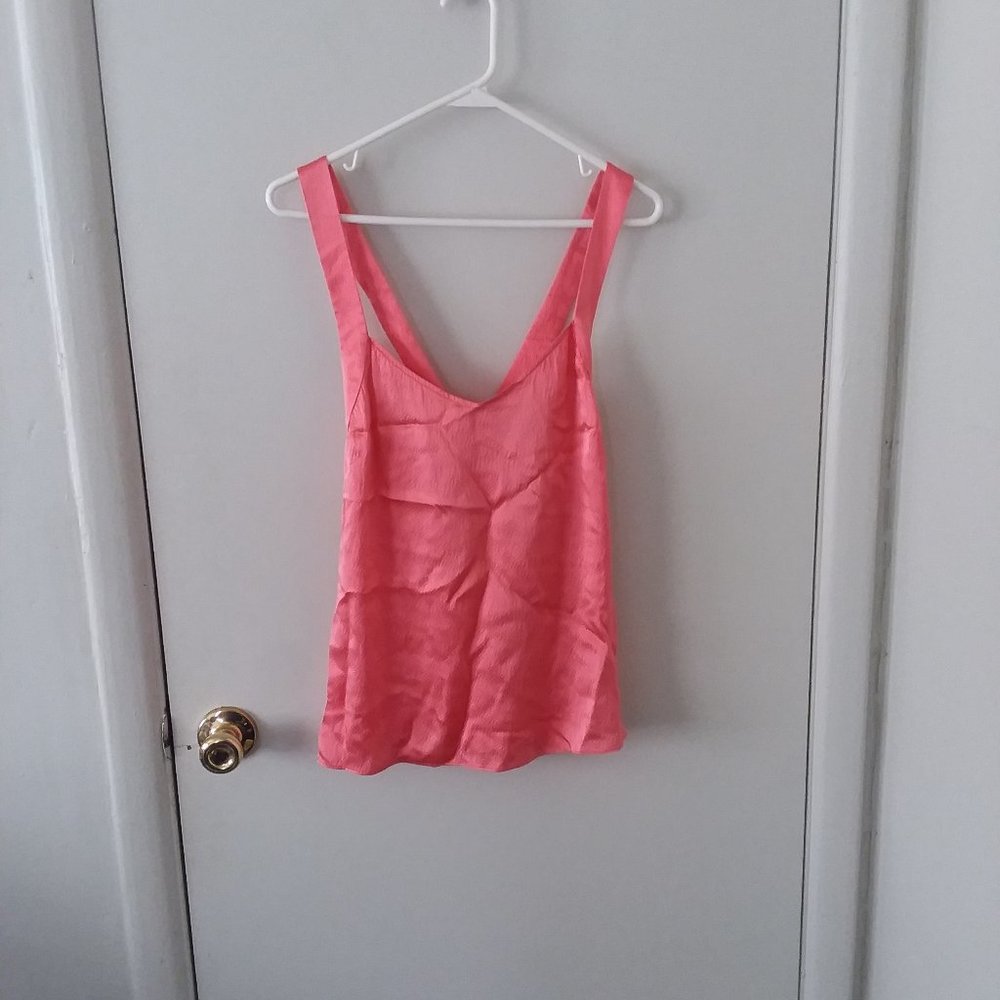 J.Crew 100% Silk Coral Textured Top